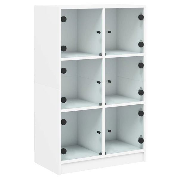 vidaXL Highboard with Doors White 68x37x109 cm Engineered Wood