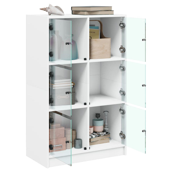 vidaXL Highboard with Doors White 68x37x109 cm Engineered Wood