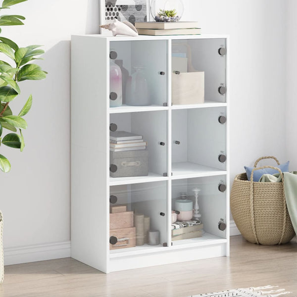 vidaXL Highboard with Doors White 68x37x109 cm Engineered Wood
