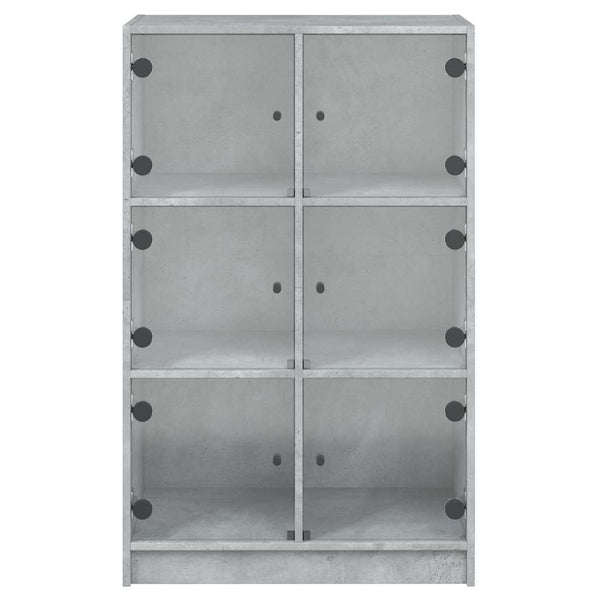 Betongraues Highboard mit Türen, 68x37x109 cm