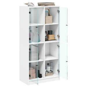 Highboard Weiß mit Türen 68x37x142 cm