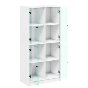Highboard Weiß mit Türen 68x37x142 cm
