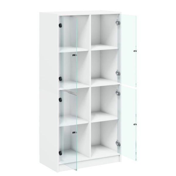 Highboard Weiß mit Türen 68x37x142 cm