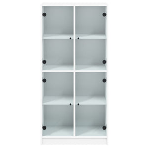 Highboard Weiß mit Türen 68x37x142 cm