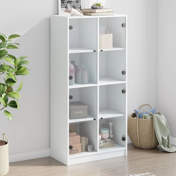 Highboard Weiß mit Türen 68x37x142 cm