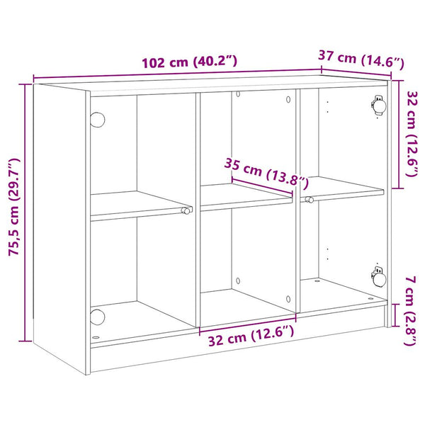 Betongraues Sideboard 102 cm