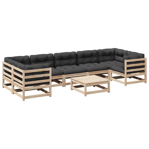 vidaXL 8-piece Garden Sofa Set with Cushions Solid Pine Wood