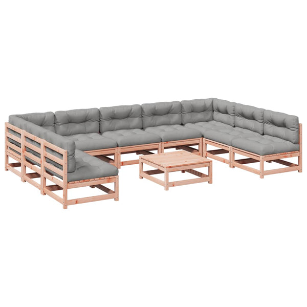 vidaXL 10-piece Garden Sofa Set with Cushions Solid Douglas Fir