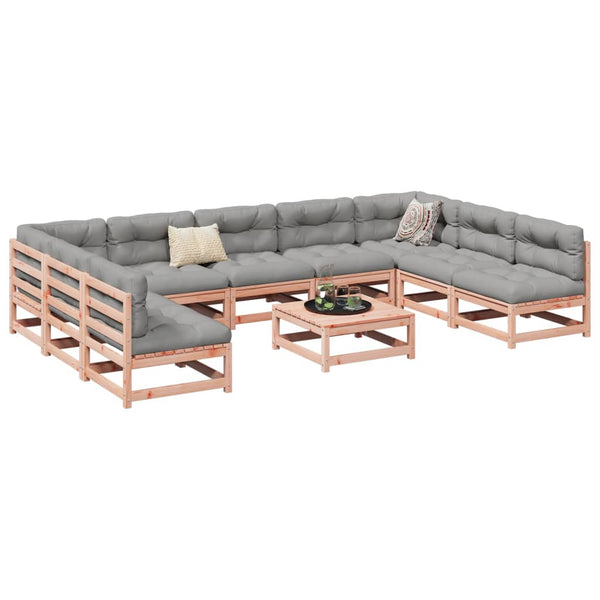 vidaXL 10-piece Garden Sofa Set with Cushions Solid Douglas Fir