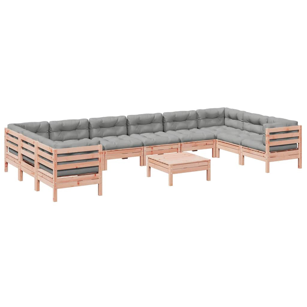 vidaXL 11-Piece Garden Sofa Set with Cushions Solid Douglas Fir Wood