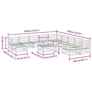 vidaXL 12-piece Garden Sofa Set Solid Douglas Fir Wood
