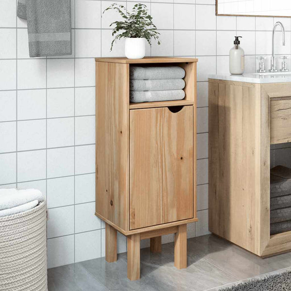 vidaXL Bathroom Cabinet OTTA 35x30x90 cm Solid Pine Wood