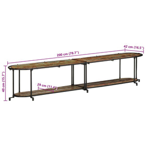 vidaXL TV Cabinet 200x42x40 cm Solid Reclaimed Wood