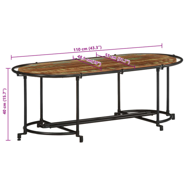 vidaXL Coffee Table 110x55x40 cm Solid Reclaimed Wood