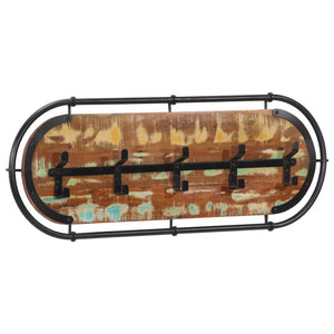 vidaXL Wall Coat Rack with 5 Hooks Solid Reclaimed Wood