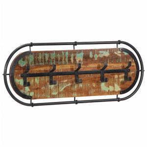 vidaXL Wall Coat Rack with 5 Hooks Solid Reclaimed Wood