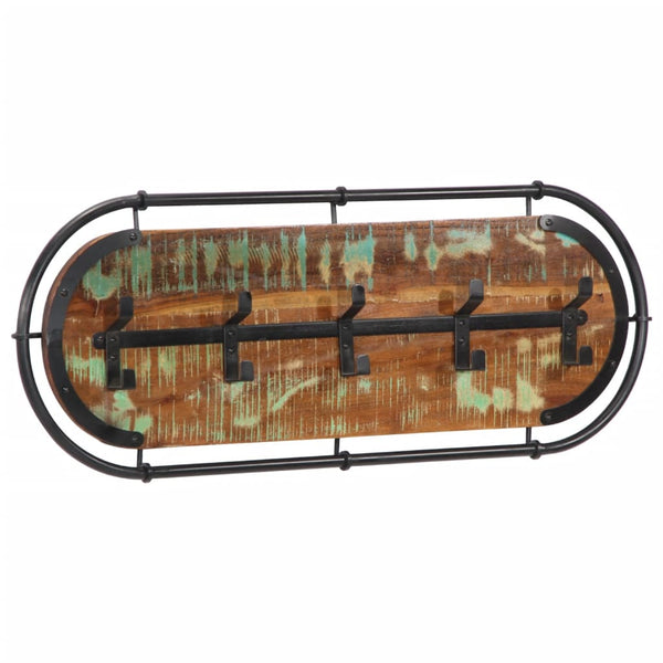 vidaXL Wall Coat Rack with 5 Hooks Solid Reclaimed Wood