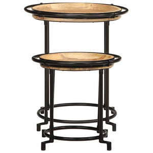 vidaXL 2-Piece Side Table Set Solid Mango Wood