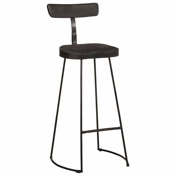 vidaXL Bar Stools 2 pcs Black 49x43x103 cm Solid Mango Wood