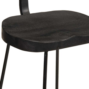 vidaXL Bar Stools 2 pcs Black 49x43x88 cm Solid Mango Wood