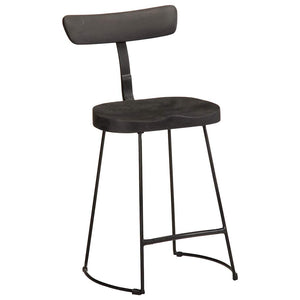 vidaXL Bar Stools 2 pcs Black 49x43x79 cm Solid Mango Wood