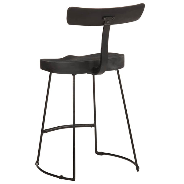 vidaXL Bar Stools 2 pcs Black 49x43x79 cm Solid Mango Wood