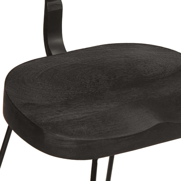 vidaXL Bar Stools 2 pcs Black 49x43x79 cm Solid Mango Wood