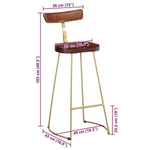vidaXL Bar Stools 2 pcs 49x43x103 cm Solid Mango Wood