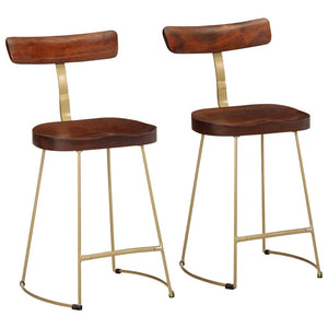 vidaXL Bar Stools 2 pcs 49x43x79 cm Solid Mango Wood