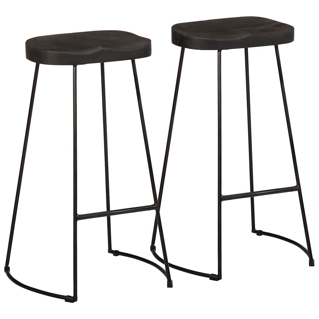 vidaXL Bar Stools 2 pcs Black 45x40x78 cm Solid Mango Wood