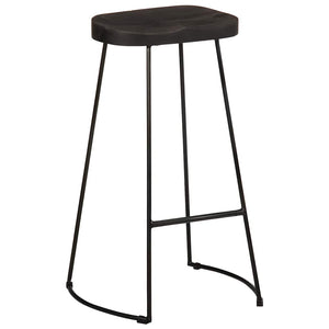vidaXL Bar Stools 2 pcs Black 45x40x78 cm Solid Mango Wood