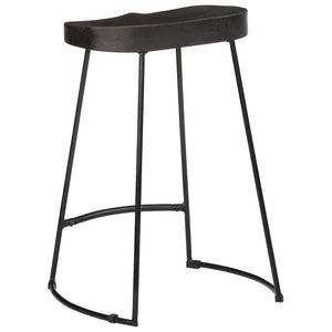 vidaXL Bar Stools 2 pcs Black 45x40x62 cm Solid Mango Wood