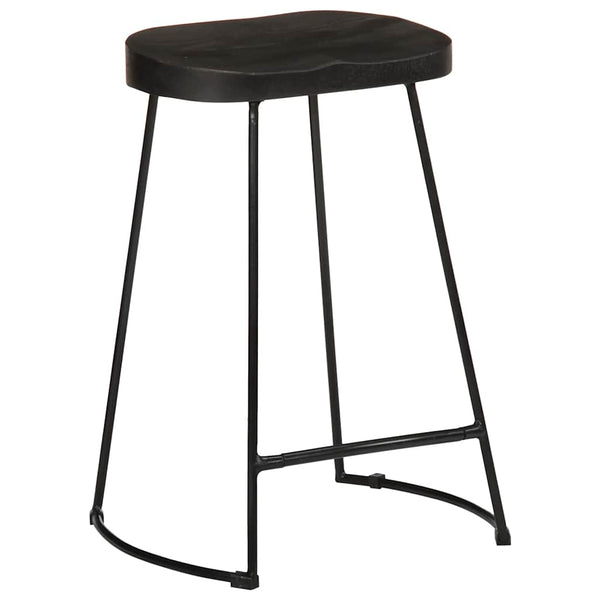 vidaXL Bar Stools 2 pcs Black 45x40x62 cm Solid Mango Wood