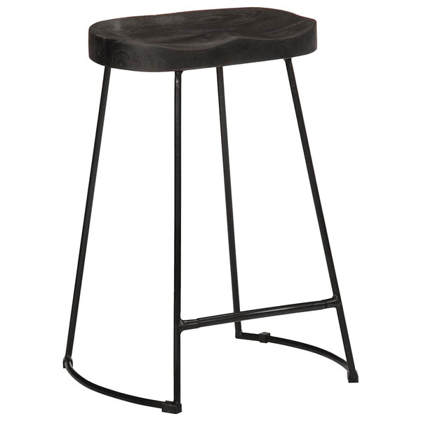 vidaXL Bar Stools 2 pcs Black 45x40x62 cm Solid Mango Wood