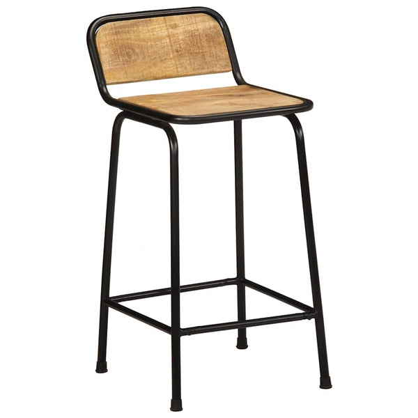 vidaXL Bar Stools 2 pcs 46x35.5x80 cm Rough Solid Mango Wood
