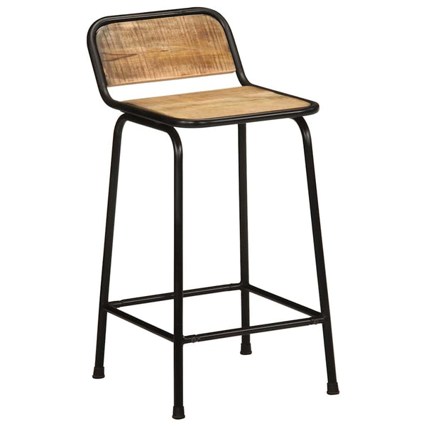 vidaXL Bar Stools 2 pcs 46x35.5x80 cm Rough Solid Mango Wood