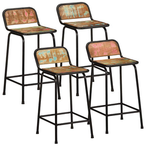 vidaXL Bar Stools 4 pcs 46x35.5x80 cm Solid Reclaimed Wood