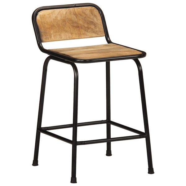 vidaXL Bar Stools 2 pcs 46x35.5x70 cm Rough Solid Mango Wood