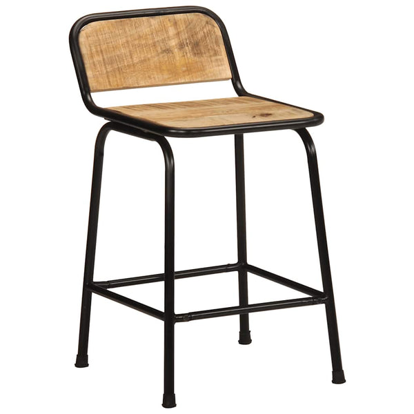 vidaXL Bar Stools 2 pcs 46x35.5x70 cm Rough Solid Mango Wood