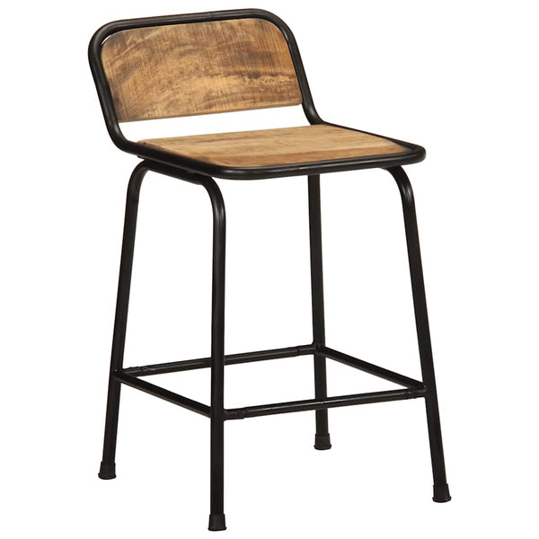 vidaXL Bar Stools 4 pcs 46x35.5x70 cm Rough Solid Mango Wood