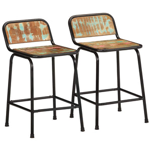 vidaXL Bar Stools 2 pcs. 46x35.5x70 cm Solid Reclaimed Wood