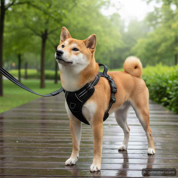 Reflektierendes Hundegeschirr Blau Größe M