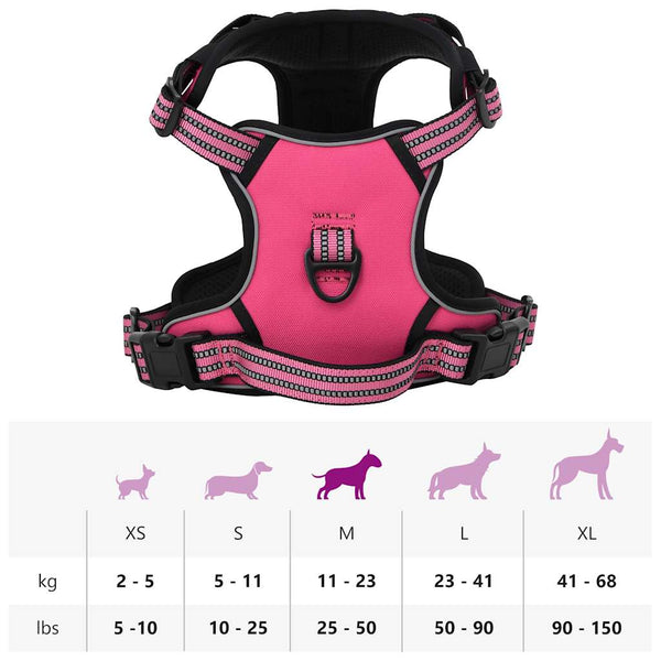 Reflektierendes Hundegeschirr Rosa M