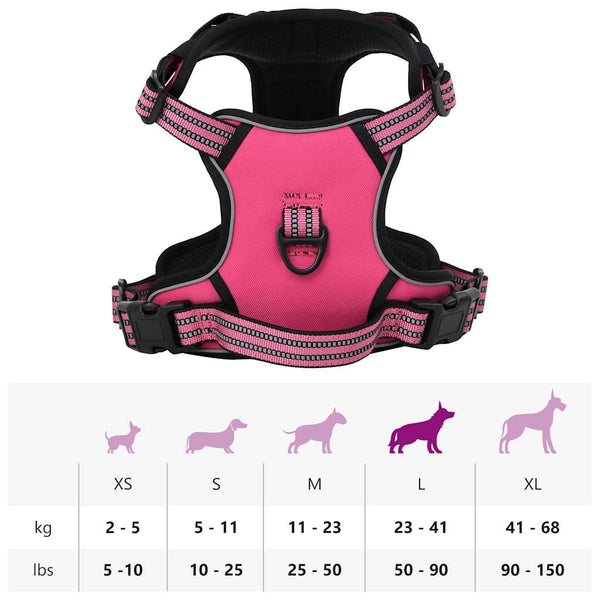 Reflektierendes Hundegeschirr Rosa L