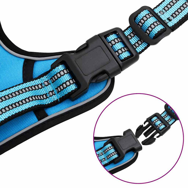 Reflektierendes, verstellbares Hundegeschirr Blau XL