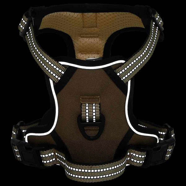 Reflektierendes Hundegeschirr Braun XL