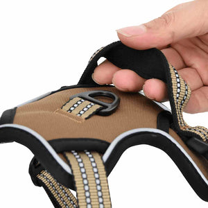Reflektierendes Hundegeschirr Braun XL