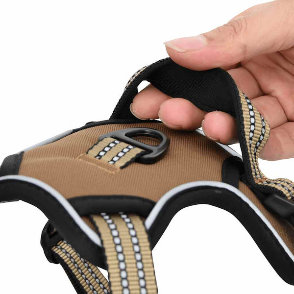 Reflektierendes Hundegeschirr Braun XL