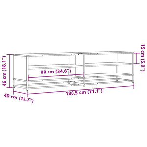 vidaXL TV Cabinet Sonoma Oak 180.5x40x46 cm Engineered Wood