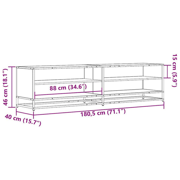 vidaXL TV Cabinet Sonoma Oak 180.5x40x46 cm Engineered Wood